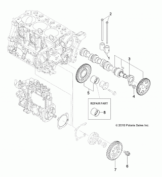 ENGINE, CAMSHAFT and DRIVING GEAR - R13TH90DG (49RGRCAMSHAFT11DCREW)