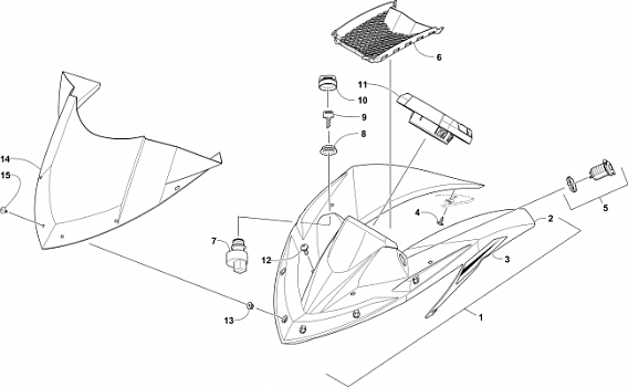 WINDSHIELD AND INSTRUMENTS ASSEMBLIES