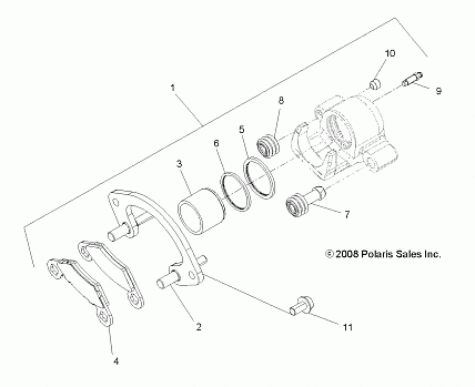 BRAKES, FRONT CALIPER - A14GH9EFW (49ATVBRAKERR09SPXP850)