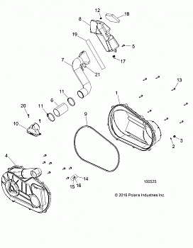 DRIVE TRAIN, CLUTCH COVER AND DUCTING - A18DAA57F5 (100525)