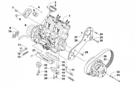 ENGINE AND RELATED PARTS