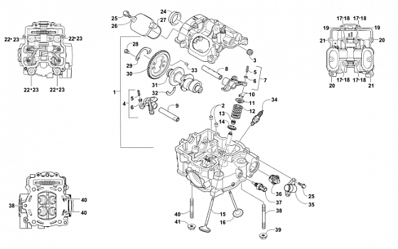 CYLINDER HEAD AND CAMSHAFT/VALVE ASSEMBLY