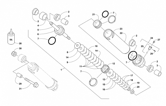 REAR SUSPENSION REAR ARM SHOCK ABSORBER