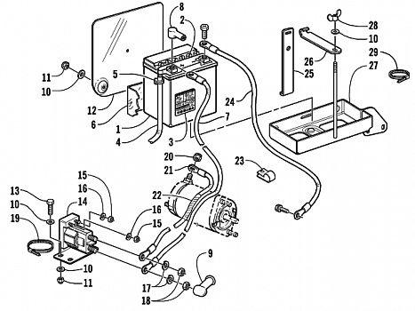 BATTERY, SOLENOID, AND CABLES