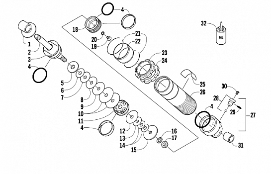 REAR SUSPENSION FRONT ARM SHOCK ABSORBER