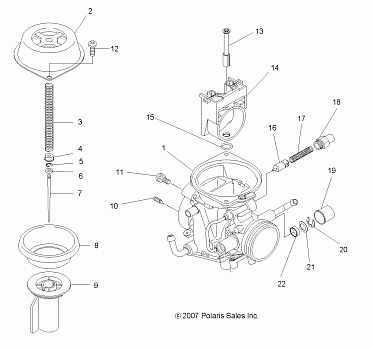 ENGINE, UPPER CARBURETOR - A10NG50AA (49ATVCARBUPPER08SCRAM)