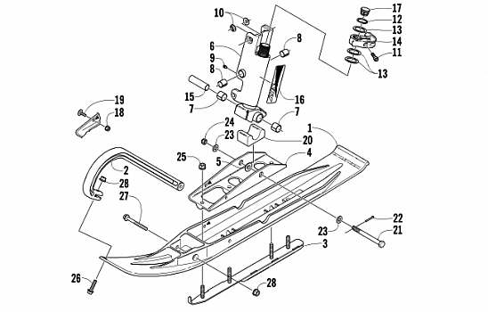 SKI AND SPINDLE ASSEMBLY