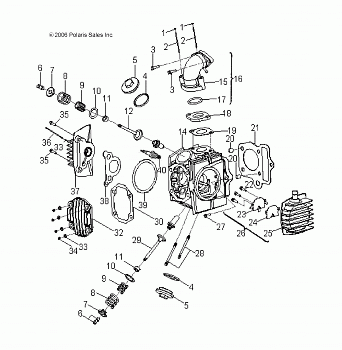 ENGINE, CYLINDER HEAD - A07KA09AA/AB/AD (49ATVCYLINDERHD07OTLW90)