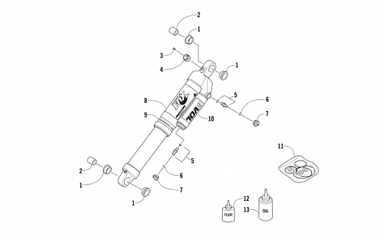 REAR SUSPENSION REAR ARM SHOCK ABSORBER