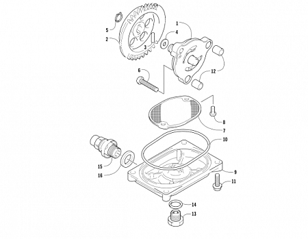 OIL PUMP AND STRAINER ASSEMBLY