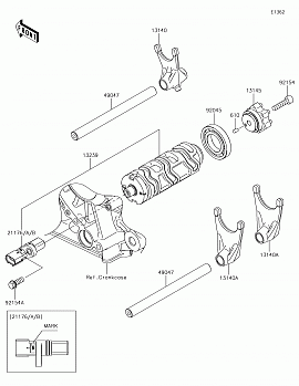 Gear Change Drum/Shift Fork(s)