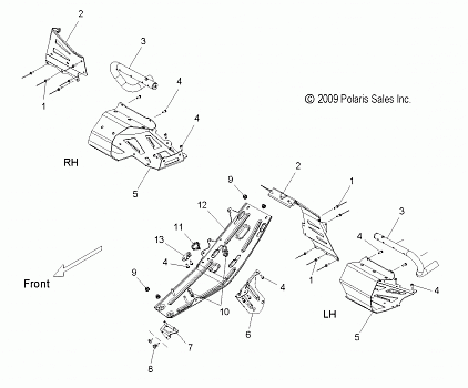 CHASSIS, CLUTCH GUARD and FOOTRESTS - S12BF8GSA/GSL (49SNOWCLUTCHGUARD10PR)