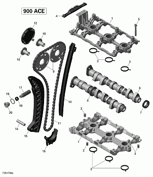Camshafts and Timing Chain - 900 ACE