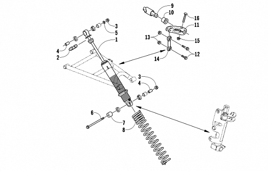 SHOCK ABSORBER AND SWAY BAR ASSEMBLY