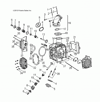 ENGINE, CYLINDER HEAD - A12KA09AD/AF (49ATVCYLINDERHD11SP90)