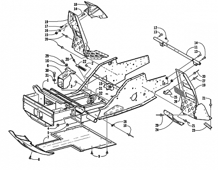 FRONT FRAME AND FOOTREST ASSEMBLY