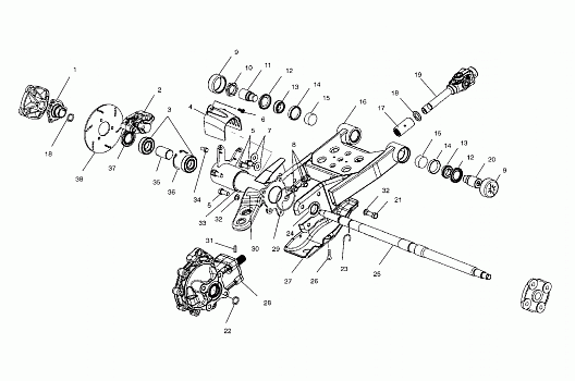 SWING ARM/REAR GEARCASE MOUNTING - A01CD50AA (4964196419D002)