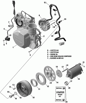 Engine - Magneto / Electric Starter - 600 ACE