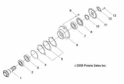 DRIVE TRAIN, GEAR SHAFT OUTPUT - R14VA17AA/AF (49RGRGEARSHAFT09RZR170)