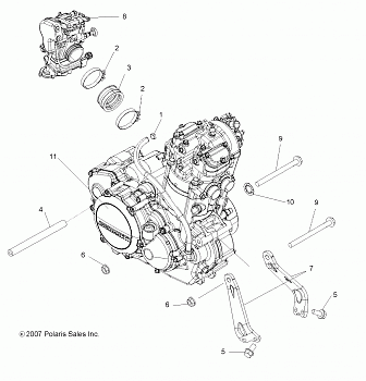 ENGINE, MOUNTING - A08GJ52AA/AB/AC (49ATVENGINEMTG08OUT525S)