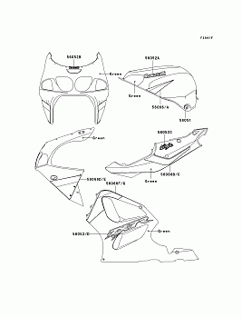 Decals(Green)(ZX750-P8)