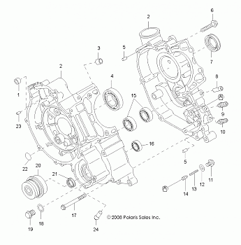 ENGINE, CRANKCASE - R09HH50AG/AR (49RGRCRANKCASE095004X4)