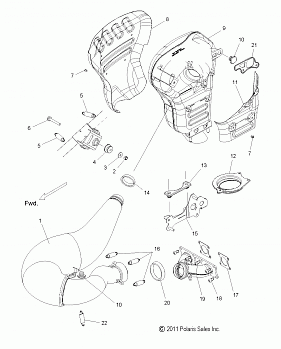 ENGINE, EXHAUST - S12BF6NSA/NSL (49SNOWEXHAUST12600PRO)