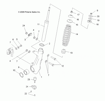 SUSPENSION, FRONT STRUT - A10NG50AA (49ATVSTRUT10SP500I)