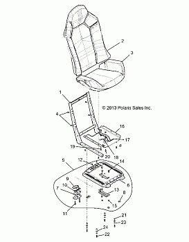 BODY, SEAT ASM. AND SLIDER - Z14ST1EFX (49RGRSEAT14RZR1000)