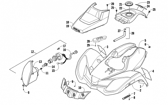 FRONT BODY AND HEADLIGHT ASSEMBLY