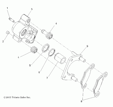 BRAKES, REAR CALIPER - A08GJ52AA/AB/AC (49ATVCALIPERRR08OUT525S)