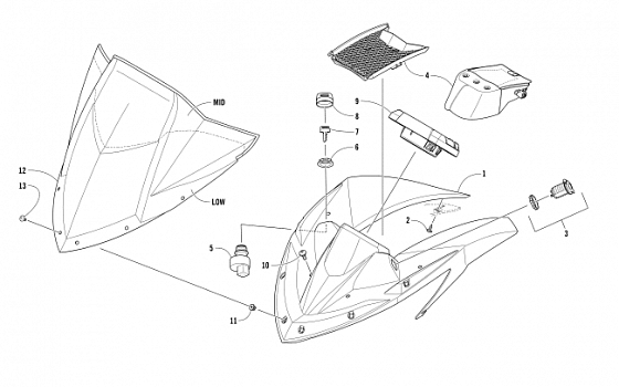 WINDSHIELD AND INSTRUMENTS ASSEMBLIES