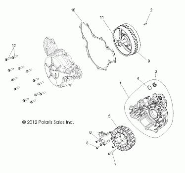 ENGINE, STATOR and COVER - R14WH88A/9EA ALL OPTIONS (49RGRMAGNETOCVR13900XP)