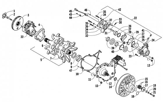 DRIVE TRAIN SHAFT AND BRAKE ASSEMBLIES