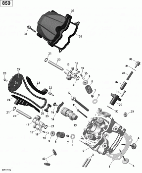 Cylinder Head, Front - 850 EFI