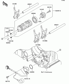 Gear Change Drum/Shift Fork(s)