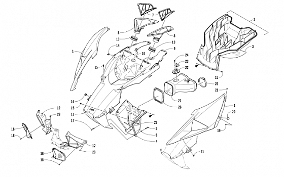 HOOD AND AIR INTAKE ASSEMBLY