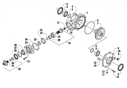 REAR DRIVE GEARCASE ASSEMBLY