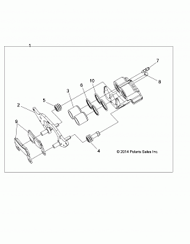 BRAKES, FRONT CALIPER - Z17VBE87N2 (49RGRCALIPER15RZR900)