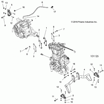 ENGINE, ENGINE and TRANSMISSION MOUNTING - A17DAA57A5 (101125)