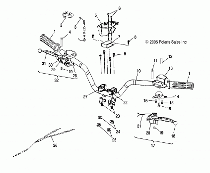 HANDLEBAR - A06KA09CA/CB/CC/CD (4999202399920239B13)