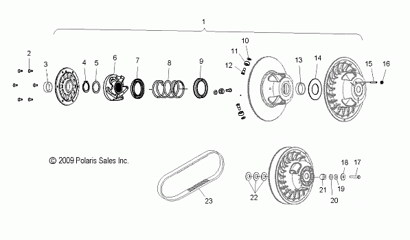 DRIVE TRAIN, CLUTCH, SECONDARY - S13BA6GSL (49SNOWDRIVENCLUTCH11RUSH)