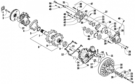 DRIVE TRAIN SHAFT AND BRAKE ASSEMBLIES