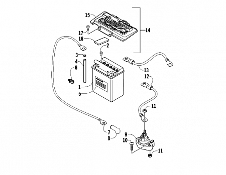 BATTERY AND SOLENOID ASSEMBLY