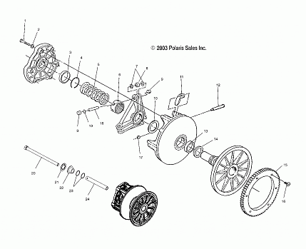 DRIVE CLUTCH (ELECTRIC START MODELS) - S04ND4BS/BSA (4988678867B11)