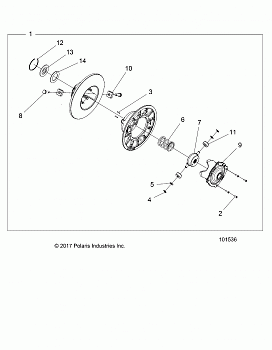 DRIVE TRAIN, SECONDARY CLUTCH INTERNALS - A20SGE95AK (101536)