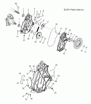 DRIVE TRAIN, CHAINCASE - S12CG6GSA/GSL/GEL (49SNOWCHAINCASE12800PRMK)