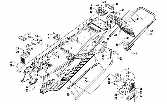 TUNNEL, REAR BUMPER, AND SNOWFLAP ASSEMBLY