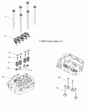 ENGINE, CYLINDER HEAD and VALVES - R10VH76FX (49RGRVALVE10RZRS)