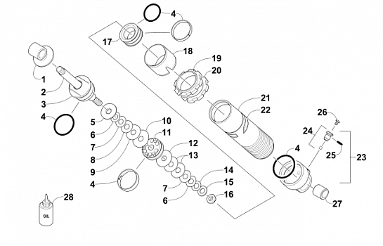 REAR SUSPENSION FRONT ARM SHOCK ABSORBER